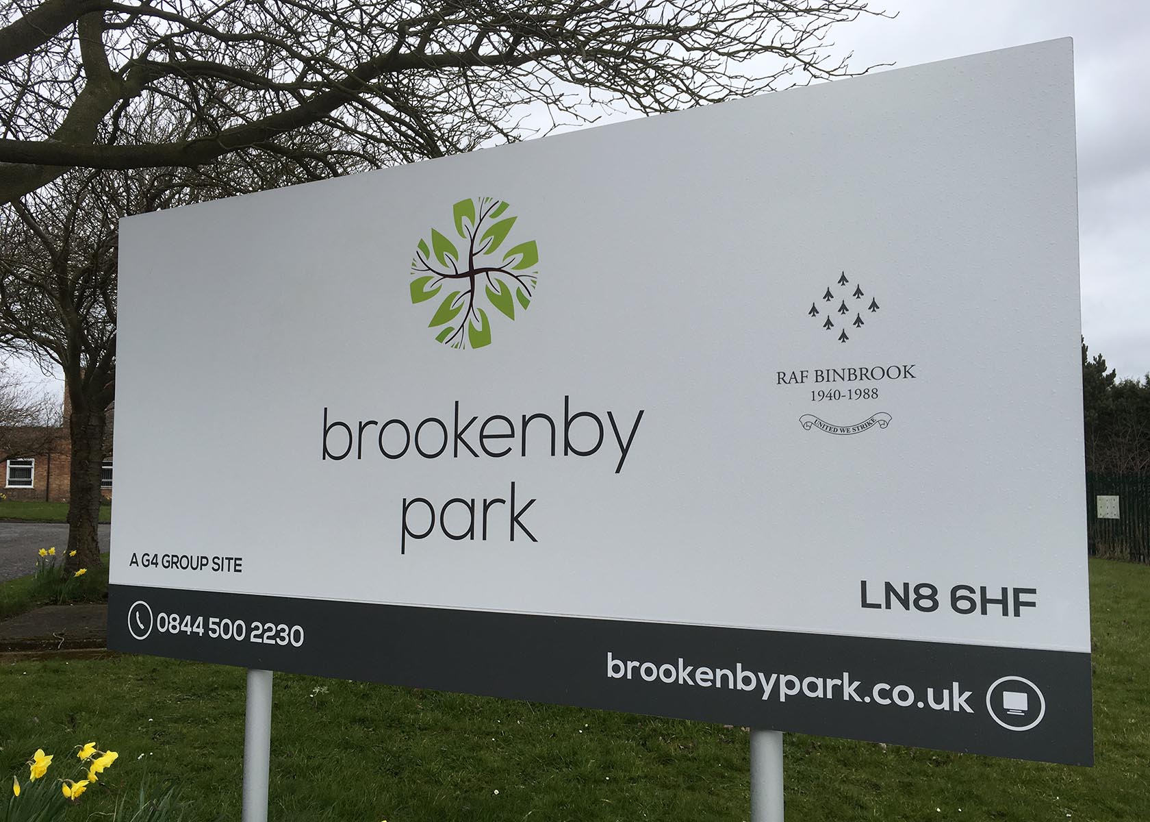 Brookenby Park entrance sign